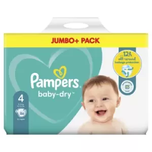 Pampers Baby Dry Size 4 Jumbo Plus Pack 86 Nappies