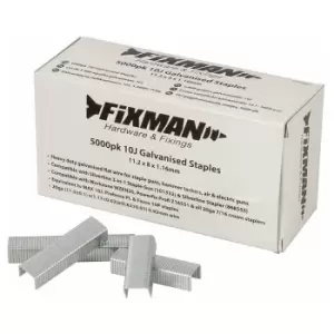 Fixman - 10J Galvanised Staples 5000pk - 11.2 x 8 x 1.17mm