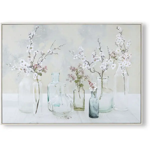 Art For The Home - Apple Blossom Bottles Box Framed Printed Canvas