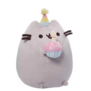 GUND Pusheen With Birthday Cupcake Soft Toy 25cm