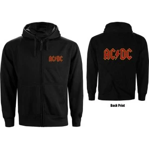 AC/DC - Logo Mens Medium Zipped Hoodie - Black