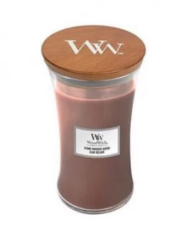 Woodwick Large Hourglass Candle ; Stone Washed Suede