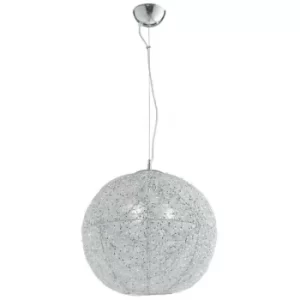 Fan Europe ASTRA 3 Light Dome Pendant Ceiling Light Chrome, Crystals 45x47cm