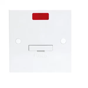 KnightsBridge 13A White Connection Unit with Neon Fused and Flex Outlet Electric Wall Plate