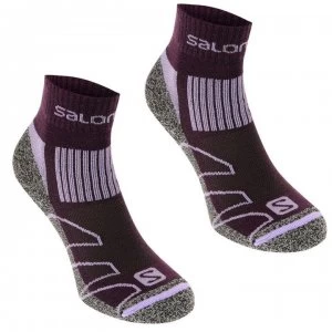 Salomon Merino Low 2 Pack Ladies Walking Socks - Plum/Lila