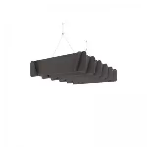 Piano Scales acoustic suspended ceiling raft in dark grey 1200 x 800mm
