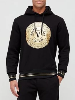 Versace Jeans Couture Coin Logo Overhead Hoodie - Black