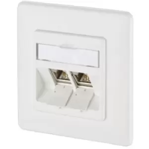 Metz Connect 1309121002-E Network outlet Flush mount Insert with main panel and frame 2 ports Pure white