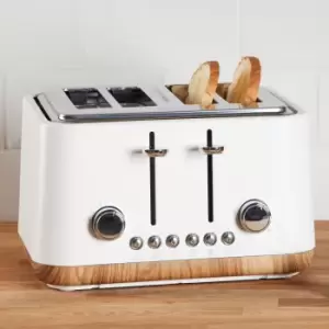 Dunelm Contemporary Matt White 4 Slice Toaster