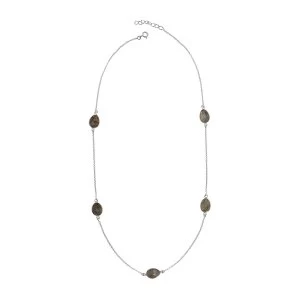 Juvi Designs Silver boho around the world necklace Grey