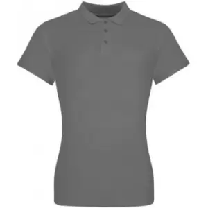 Awdis Womens/Ladies Pique Cotton Polo Shirt (XS) (Charcoal Grey)