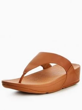 FitFlop Lulu Leather Toe Post Sandal Tan Caramel Size 6 Women