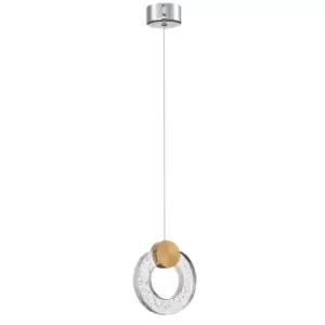 Contemporary Integrated LED Pendant Ceiling 1 Light Gold, Glass