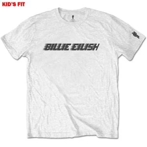 Billie Eilish - Black Racer Logo Kids 11 - 12 Years T-Shirt - White
