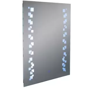 Techstyle Grafik LED Illuminated 80 X 60Cm Rectangular Wall Mirror With Demister And Dimmer