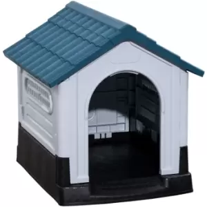 Pawhut - Dog Kennel for Outside Plastic Dog House for xs Dogs, 64.5 x 57 x 66cm - Blue