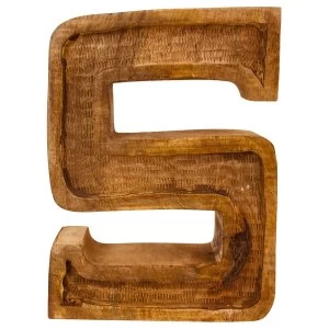 Letter S Hand Carved Wooden Embossed
