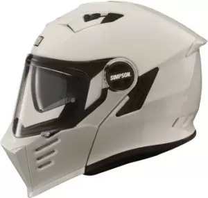 Simpson Darksome Solid Motorcycle Helmet, white, Size L, white, Size L
