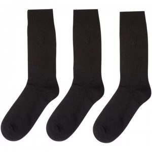 Pringle 3 Pack Plain Socks - Black