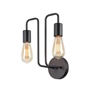 Gilbert Wall Lamp Black, 2 Light, E27