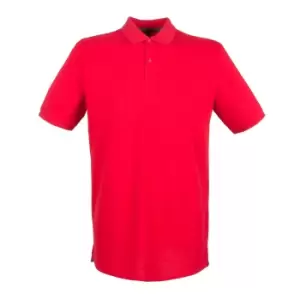 Henbury Mens Modern Fit Cotton Pique Polo Shirt (XXL) (Classic Red)