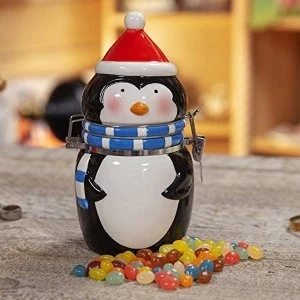 Earthenware Penguin Jar with 150g Jelly Beans