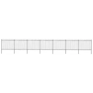 Vidaxl Garden Fence With Spear Top Steel 11.9X1.5 M Black