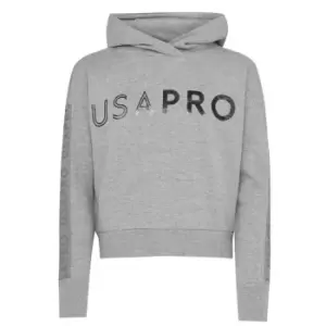 USA Pro Logo Cropped Hoodie - Grey