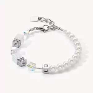 Coeur De Lion Graduated GEOCUBE Bracelet Rock Crystal & Pearls