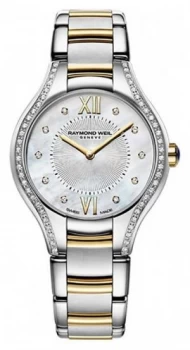 Raymond Weil Womans Two Tone Noemia 62 Diamond Mother Of Watch