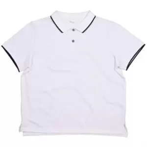 Mantis Womens/Ladies The Tipped Polo Shirt (L) (Navy/White)