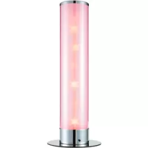 Glow Galaxy Table Lamp Cylinder Colour Changing LED Base - Chrome - Litecraft