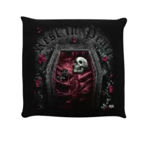 Spiral Rest In Peace Filled Cushion (One Size) (Black)