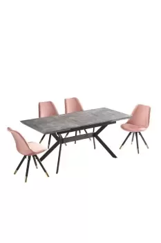 'Sofia Blaze' LUX Dining Set with a Table & Chairs Set of 4