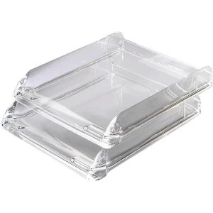 Rexel Nimbus A4 Letter Tray Self Stacking Acrylic Clear Single