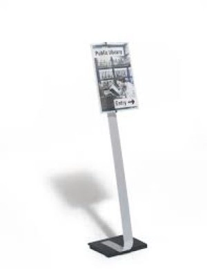 Durable CRYSTAL SIGN A3 FLOOR STAND Silver