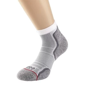 1000 Mile Run Anklet Sock Ladies White/Grey - Medium