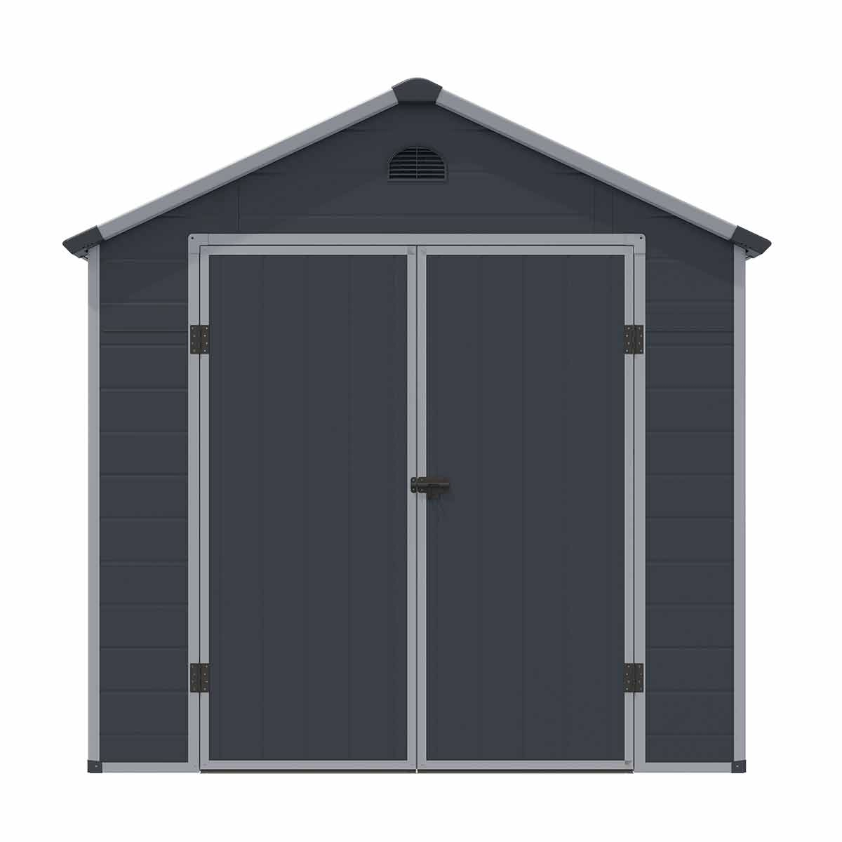 Rowlinson Airevale 8 x 6ft Plastic Shed Light Grey Polypropylene - wilko