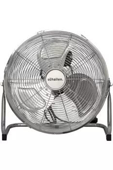 Chrome Silver Metal High Velocity Cold Air Circulator Adjustable Floor Fan with 3 Speed Settings - 14"