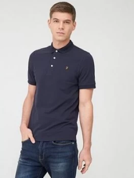Farah Blanes Pique Polo Shirt - Navy, Size 2XL, Men