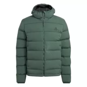 adidas Helionic Stretch Hooded Down Jacket Mens - Green