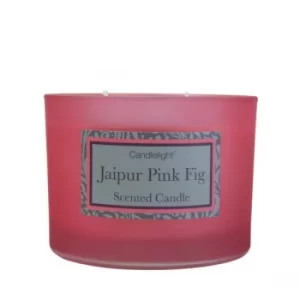 Jaipur Pink Fig 2 Wick glass filled Pot Candle Pear and Fig Scent