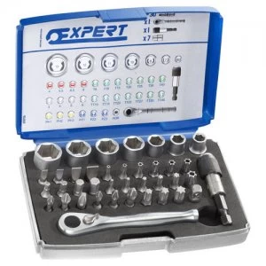 Expert by Facom 39 Piece 1/4" Drive Hex Socket and Screwdriver Bit Set Metric 1/4"
