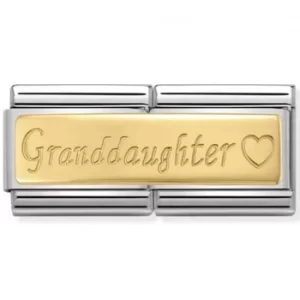 Nomination CLASSIC Gold Double Engraved Grandaughter Charm 030710/15