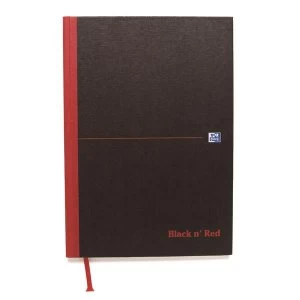Black n Red A4 90gm2 192 Pages Plain Casebound Notebook Pack of 5