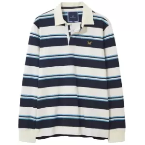 Crew Clothing Mens Yawl Stripe Rugby Top Navy/Blue Large