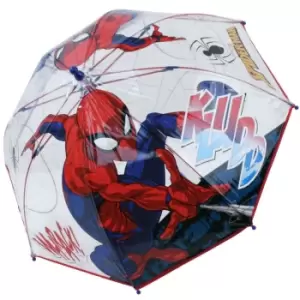 Spider-Man Childrens/Kids Dome Umbrella (One Size) (Clear/Navy/Red)