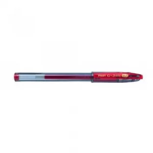 Original Pilot G 3 Gel Rollerball Pen Refillable Rubber Grip 0.7mm Tip 0.5mm Line Red Pack of 12 Pens