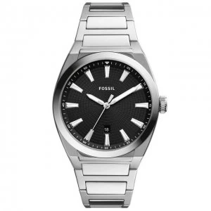 Fossil Black And Silver 'Everett 3 Hand' Sports Watch - FS5821