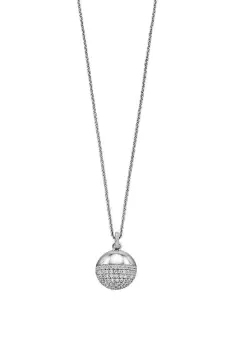 Sterling Silver & CZ Ball Pendant Necklace